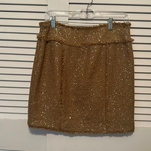Michael Kors side zip lined tweed/sequin skirt